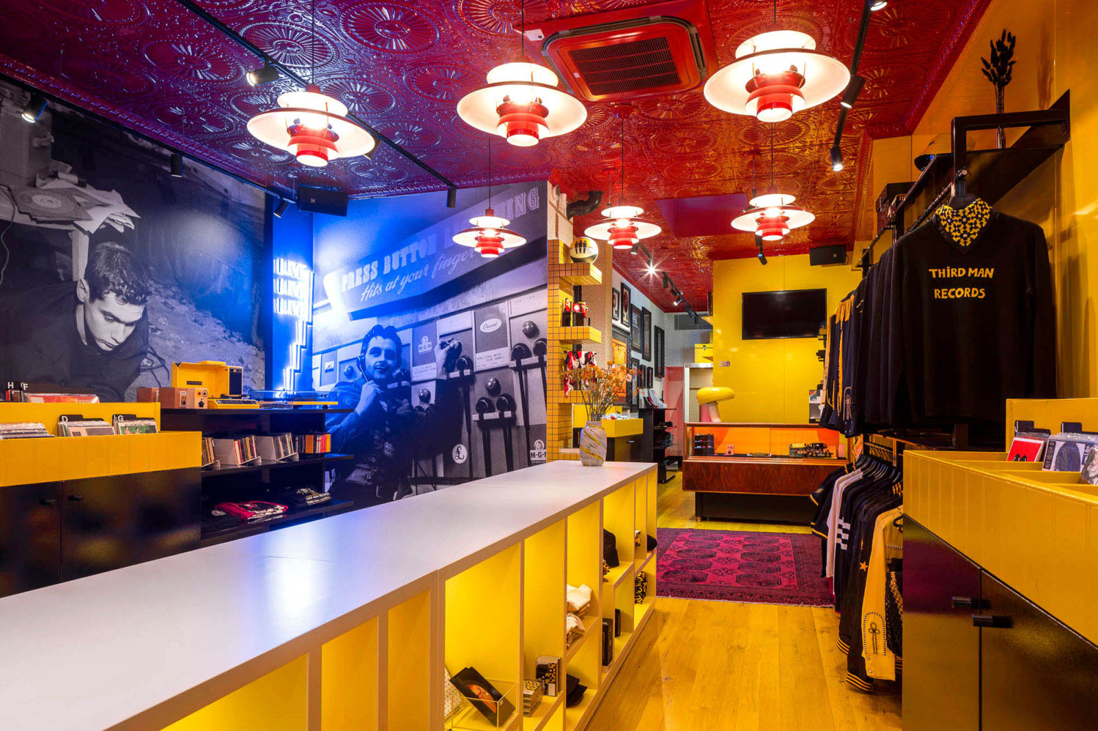 Store detail at Third Man Records London, inspired by Nashville heritage design by BusbyWebb